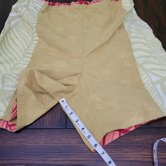 TOMMY BAHAMA Swim Trunks Tropical Print Pockets Yellow Orange Lining Size XL - Picture 4 of 9